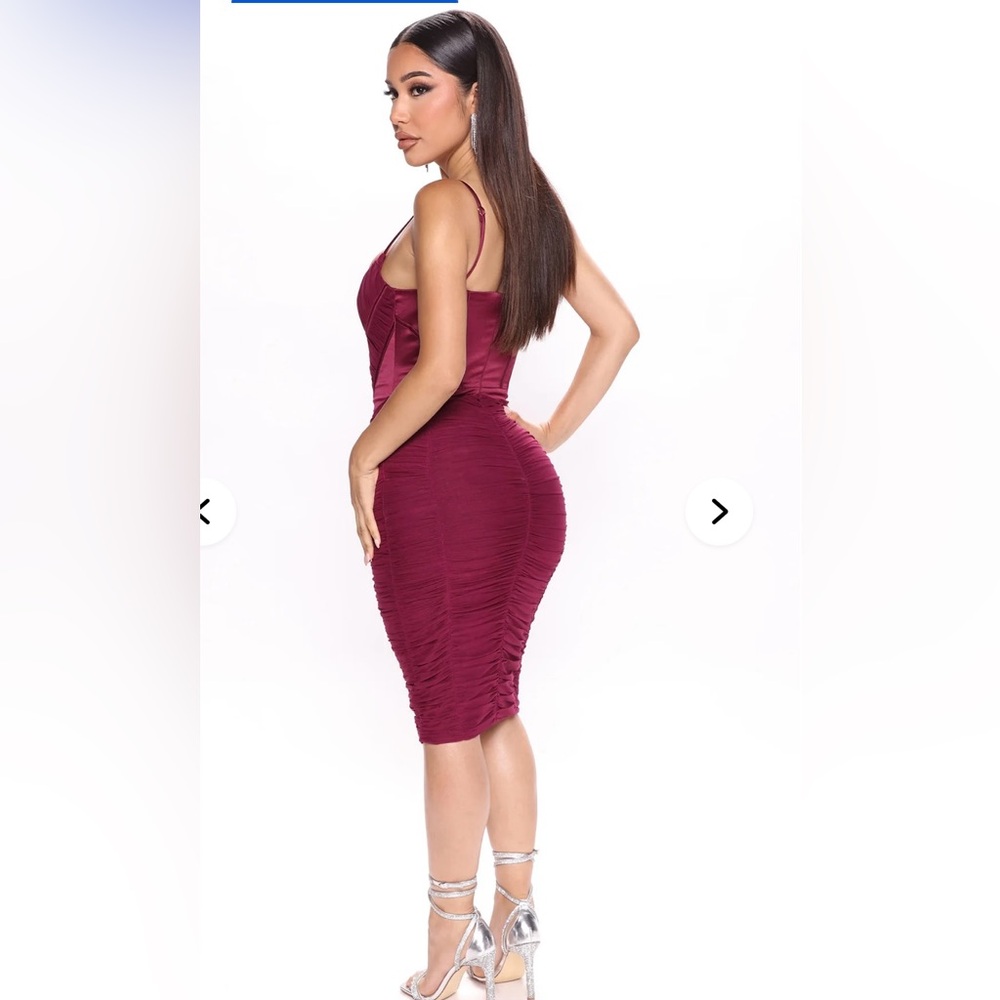 Fashion Nova Rich Wine Midi Dress